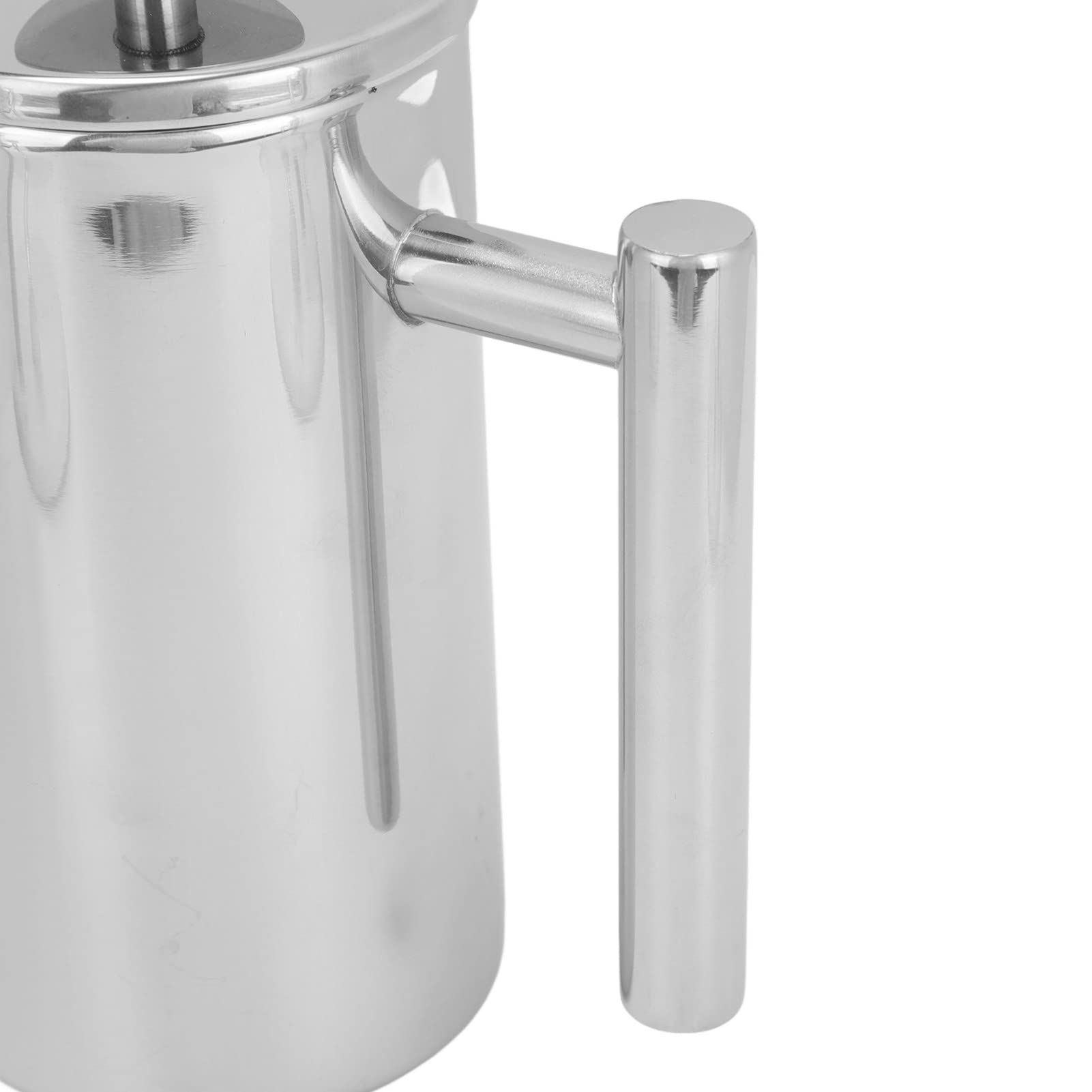 Cafetera de Prensa Francesa,Olla de Prensa Francesa de Acero Inoxidable de Grado Alimenticio,Prensa de Caf¨¦ Francesa de Doble Aislamiento Hueco(1000ml-Plata)