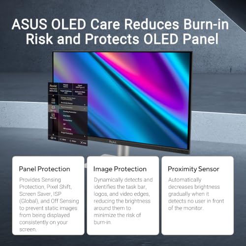 Image of ASUS ProArt Display 27 inch 4K OLED USB-C Professional Monitor (PA279CDV) - QD-OLED, 120Hz, HDR10, 99% DCI-P3, ΔE < 1.5, Calman Verified, USB-C (96W PD), AutoKVM, Ergonomic Stand, Mac, 3yr Warranty