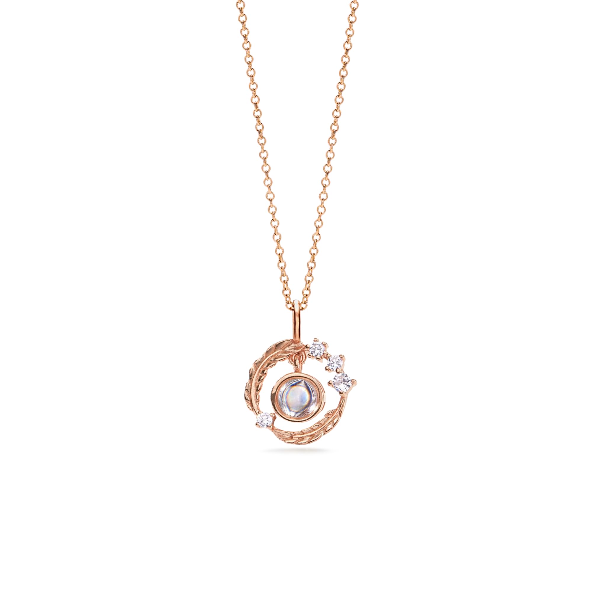 PERIMADE Collana con proiezione fotografica personalizzata con immagine all'interno, ciondolo a forma di piuma con zirconia cubica personalizzata in 100 lingue, regalo commemorativo per compleanno,