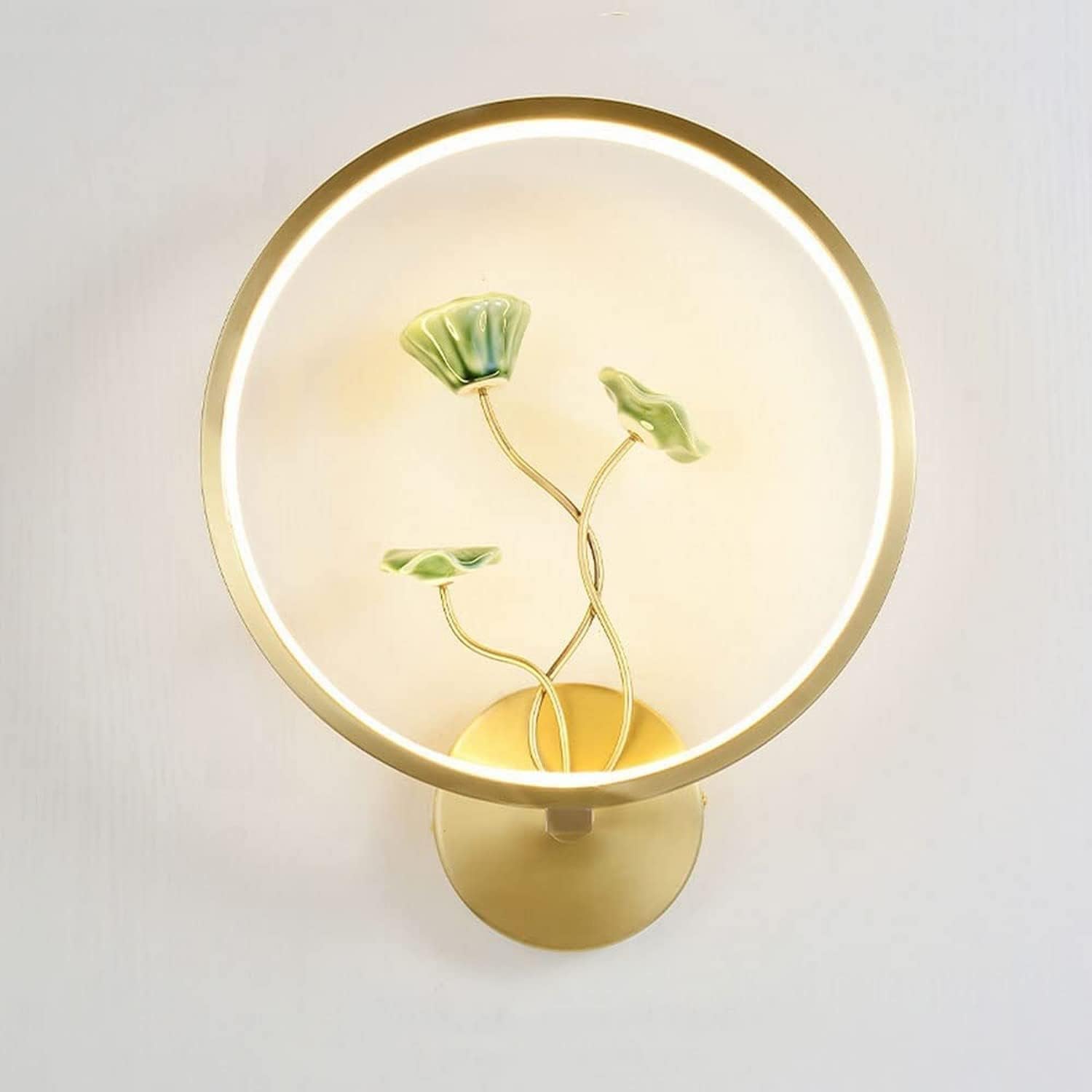 Jybnbbe Light Wall Simple Brass Led Dimmable Lamps Indoor Ceramic Sconce Farmhouse Ing Bedroom Study Dining Room Bedside Decor,Chandelier