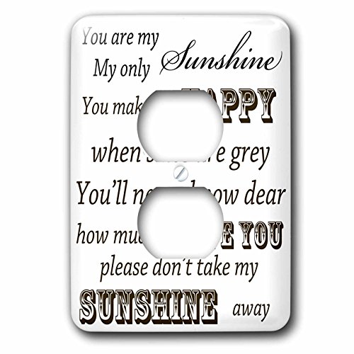 You Are My Sunshine plaque de finition haut de gamme pour double prise vintage
