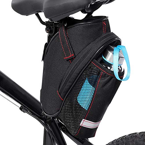 TOPINCN Portable Seat Bag Waterproof, Strap-On Saddle Bag, Seatpost Nylon Bag Pack,Oxford Under Seat Cycling Bag for MTB Road Mountain Riding
