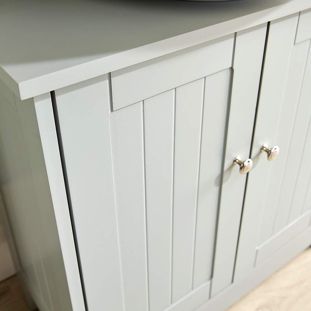Homesource Grey Bathroom Under Sink Wash Basin Storage Cupboard, 2 Door