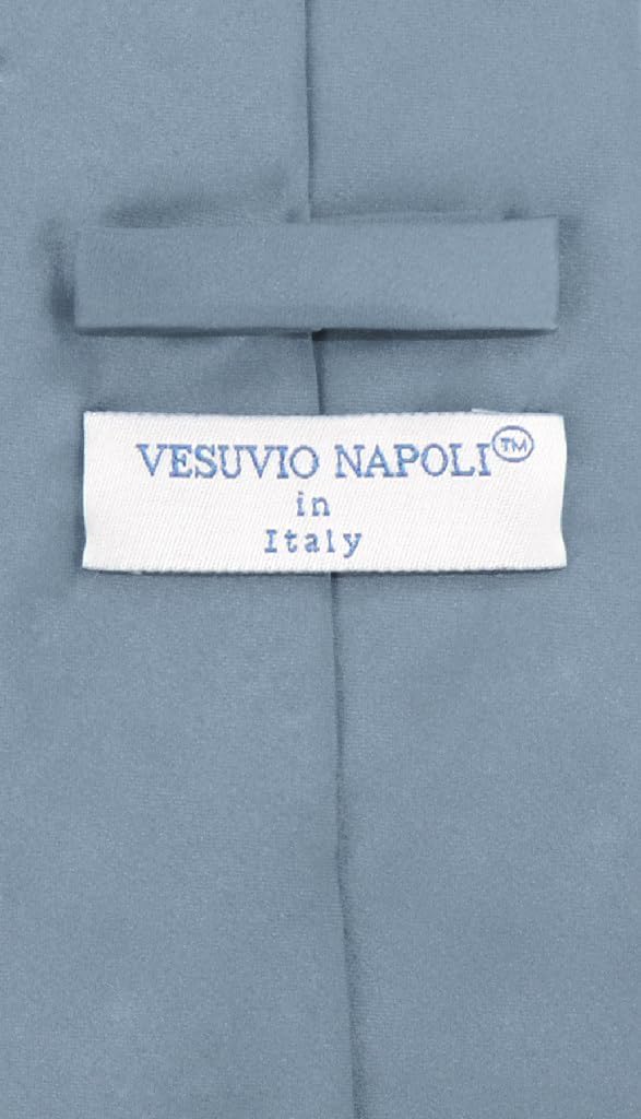 Vesuvio Napoli Men's Dress Vest Necktie Set Solid Color Neck Tie Vests for Suit or Tuxedo