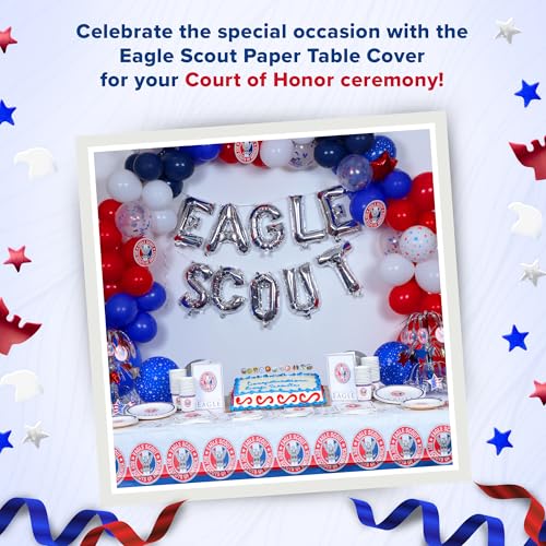 Image of Boy Scouts of America Eagle Scout Stars Table Cover 108 inch x 54 inch
