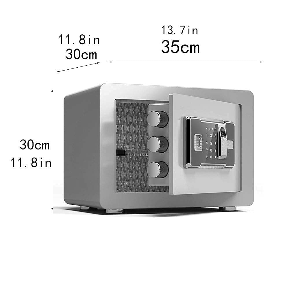 Caja Fuerte De Alta Seguridad, Cajas Fuertes para El Hogar Cerradura Electrónica con Llave Huella Digital 35X30X30Cm Hoja De Puerta 10Mm