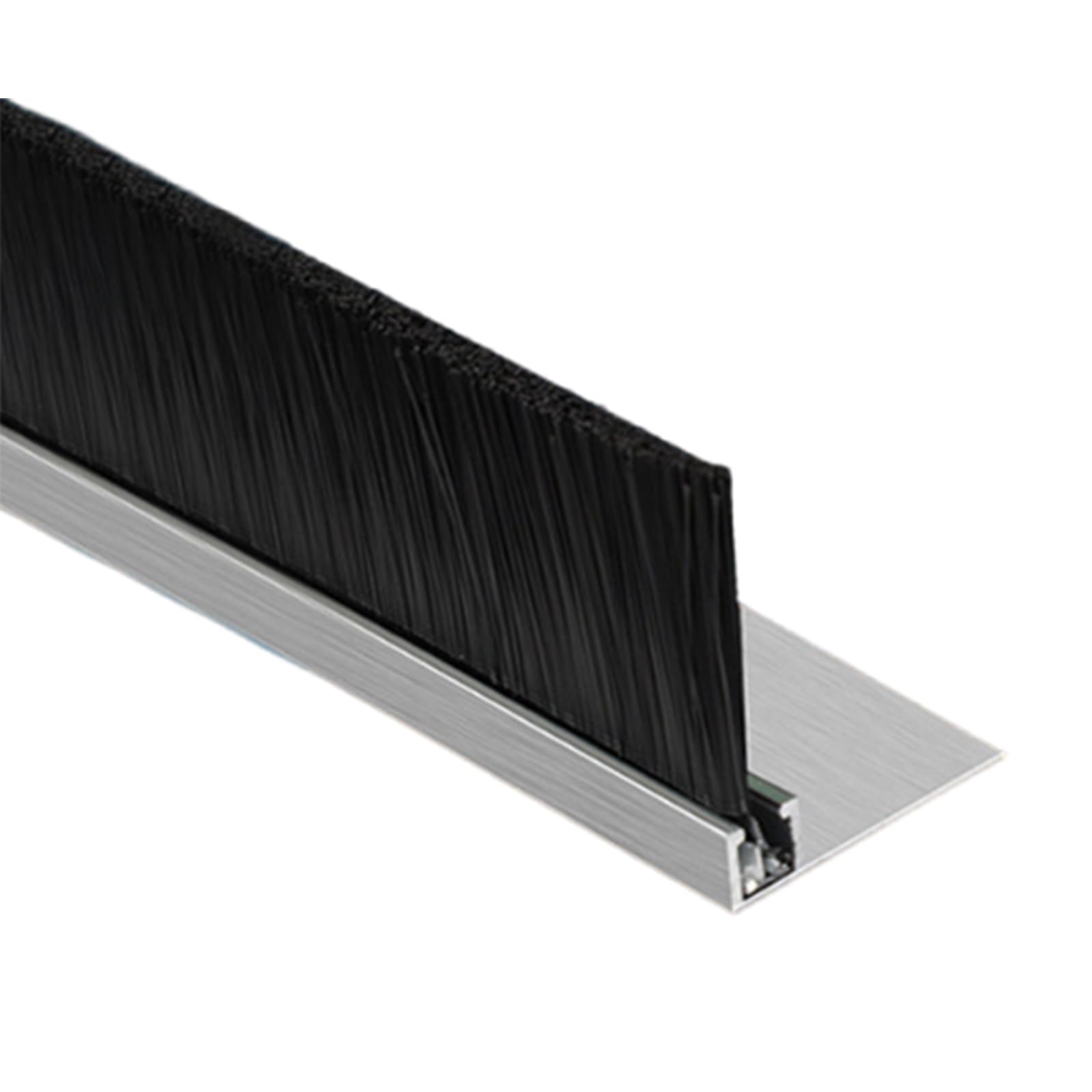 Yummsion Aluminum Alloy Strip Brush,Door Bottom Brush Seal Strip,Aluminum Alloy Strip Brush Industrial,Aluminium Draught Excluder Strip,Dustproof,Pest Control,for Gaps Of Door Bottom