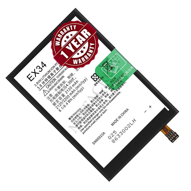 Image of Original EX34 Battery Compatible for Motorola Moto X (XT1049, XT1052, XT1053, XT1055, XT1056, XT1058, XT1060) - (2200mAh) - 1 Year Warranty JK1
