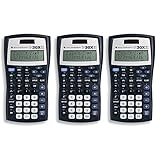 Texas Instruments TI-30X IIS 2-Line Scientific Calculator, Black with Blue Accents - 3 Pack