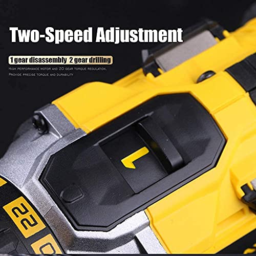 QHYXT Akku-Bohrschrauber, Elektroschrauber, 18 V Akku-Schrauber, Multifunktions-Schlagbohrmaschine, 2,0 Ah, Lithium-Ionen-Akkus, selbstspannendes Metallfutter, 13 mm, 2 Geschwindigkeiten, 23 + 1, – Bild 6