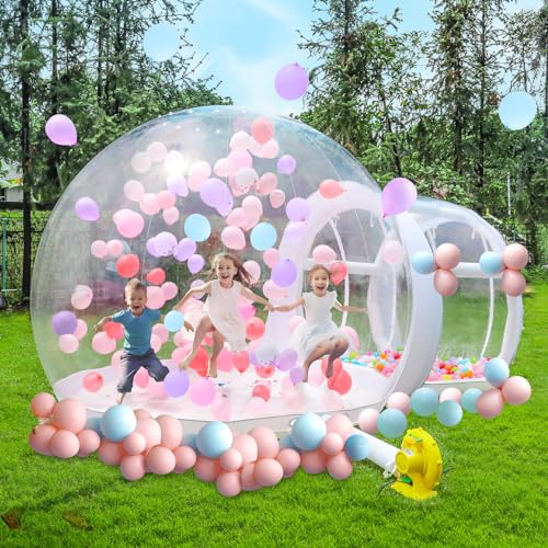 Opblaasbaar bubbelhuis, 3 m, TPU, bubbeltent voor volwassenen en kinderen, met blazer en pomp, blaastent voor tuin, buiten, achtertuin, feest, bruiloft, verjaardag