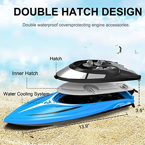 RC Boats for Kids, Remote Control Boat for Boys 8-12, 20+Mph High-Speed RC Boats for Adults, Fun Lake Toys for Pools and Lakes, Fast Remote Control Submarine with Low Battery and Over-Range Alarm