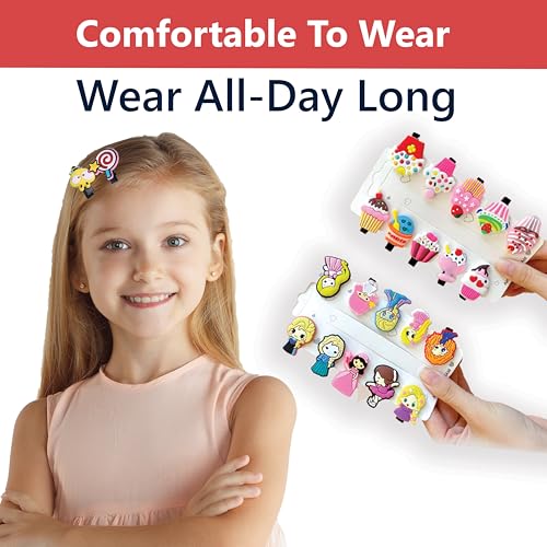 Image of TEMPERIA (1 Pack - 10 Clips) Hair Clips for Girl Kids - Girls Gift Items for Birthday - Cute Hair Clips & Pins Set for Baby & Small Girls - Girl Hair Accessories (Random Colors & Designs) (MN01)