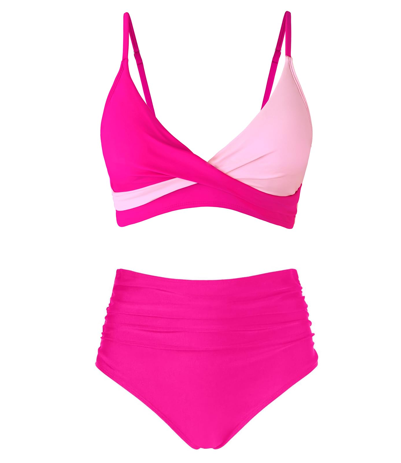 Amy Babe Women's High Waisted Bikini Sets Tummy Control Two Piece Swimsuit