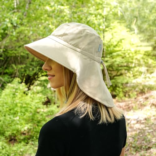 Image of JAN & JUL Water Resistant Sun Hat with UV Protection and Neck Flap for Men and Women