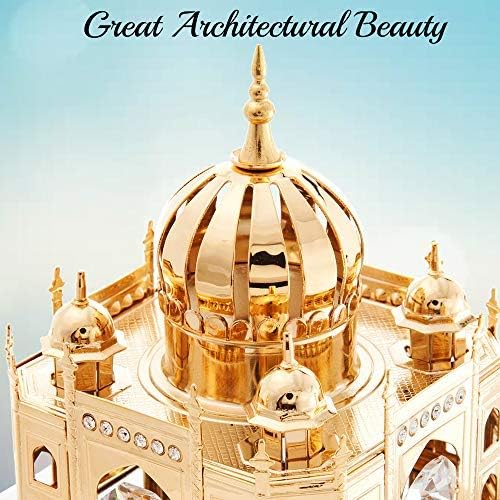 Miniatura 7 de Matashi Adorno de mezquita chapado en oro de 24 quilates con cristales de mesa gran regalo para aniversario día de la madre cumpleaños decoración de