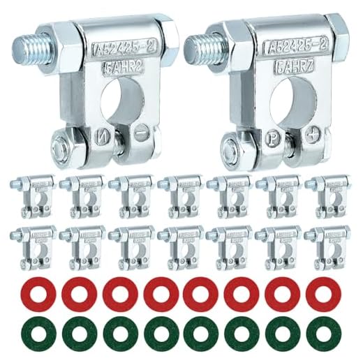 QWORK 8 Pairs Military Spec Battery Terminals with Marked Positive/Negative Tapering, for Top Post Batteries in Cars, RVs, Boats,