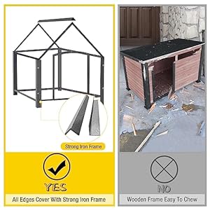 Aivituvin Outdoor Dog House with Metal Frame Antibite Insulated Dog Kennel Waterproof Puppy Shelter Indoor for Small Medium Dogs with Porch without Insulation Liner Cucciolini Doodles Aivituvin outdoor dog house with metal frame anti bite insulated dog kennel waterproof puppy shelter indoor for small medium dogs with porch without insulation liner cucciolini doodles