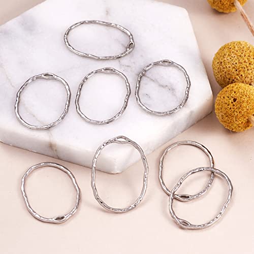 PandaHall 10pcs Alloy Oval Open Back Bezel Pendants - Image 4