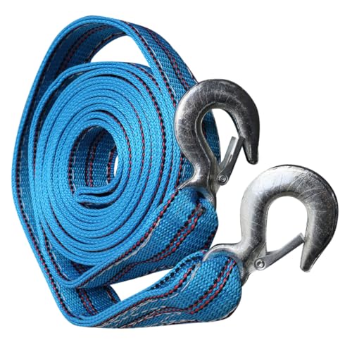 HOMOBABE 実用的な緊急牽引ロープ 対応 耐久性強化 ダブル構造 鋼製フック付 自動車 トラック用救援牽引コード