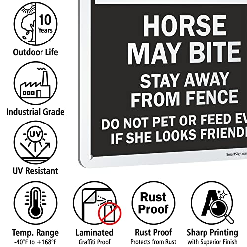 Panneau pour clôture de prairie cheval may bite signalétique extérieure - 6