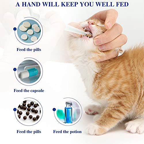 TAFAFTL Tablette Feeder,2 Stücke Medikamenten Feeder Pet Pusher Spritze Pet Pusher Spritze Tabletteneingeber für Katzen kleine Hunde(Rot und Blau) - Image 6