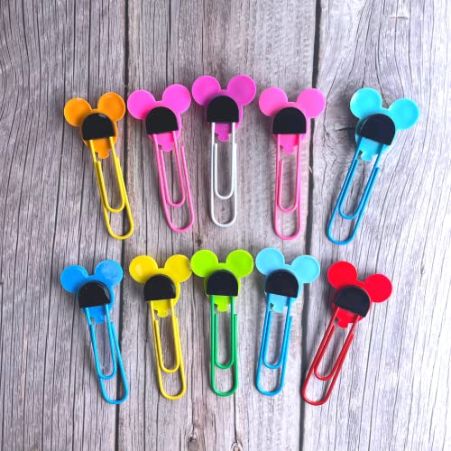 10 Pc Cute Mouse Paper Clips Colorful Office Supplies Gifts For Teacher & Students | Bookmark Clamp Desk Accessories Stationery For School | Book File Page Marker Clip For Women Kids Adult Children #TOP4