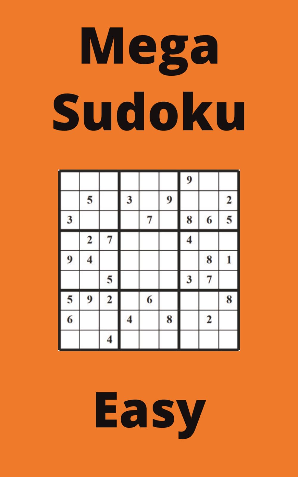 Orange Mega Sudoku Book, 9x9 Puzzles, 100 Pages, 5x8, Easy