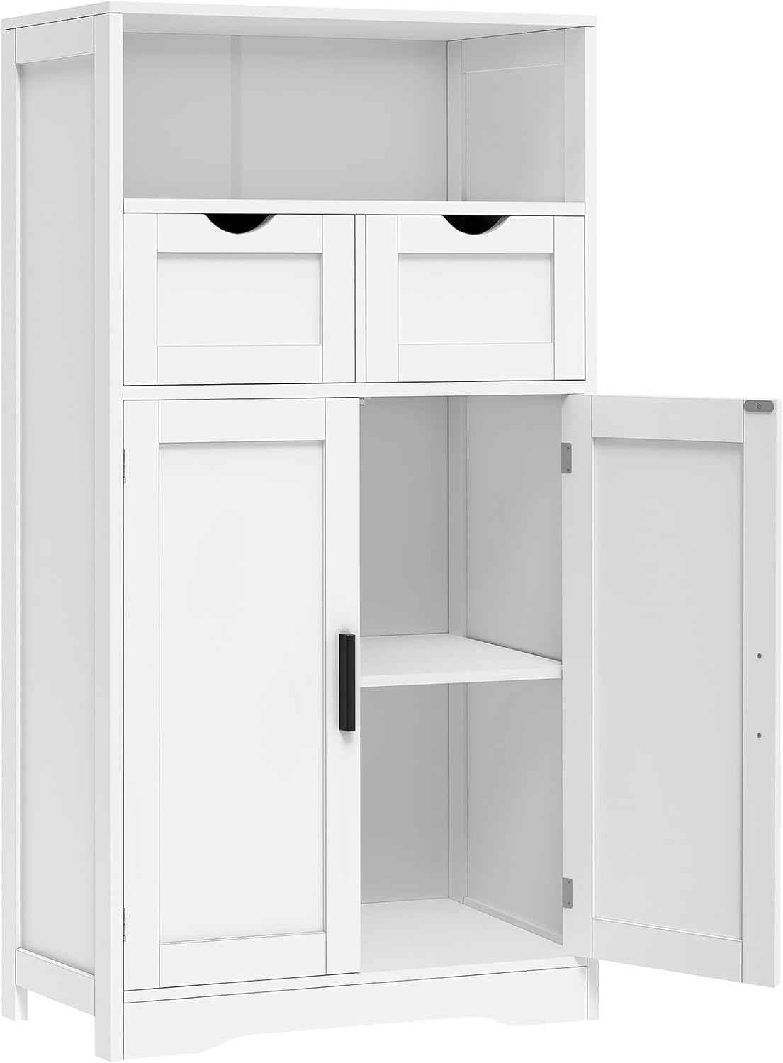Iwell Bathroom Cabinet with Doors and Drawers, Freestanding Bathroom Storage Cabinet, Adjustable Shelves, for Living Room, Kitchen, Home Office, White Iwell Bathroom Cabinet with Doors and Drawers, Freestanding Bathroom Storage Cabinet, Adjustable Shelves, for Living Room, Kitchen, Home Office, White