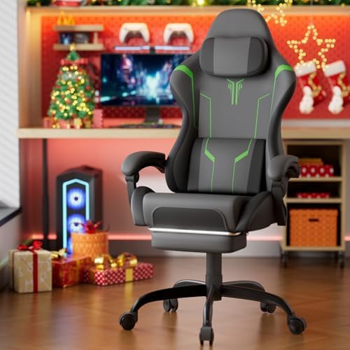 Soontrans Gaming Chair with Lumbar Massage Gamer Chair with Retra...