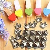 Leegoal 100pcs 10mm Pyramid Studs Silver Metal Leathercraft Spikes Spots DIY Goth Punk