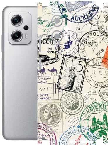 Image of AtOdds - Full Body Back Screen Guard Protector Film - Lamination Wrap Skin Sticker Compatible with REDMI K50i (5G) | Scratchproof Matte Finish (Stamps)