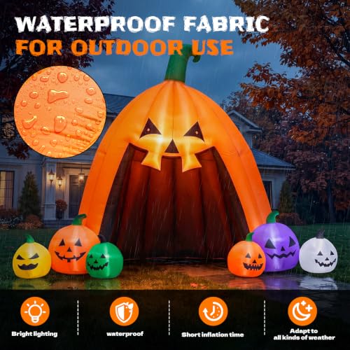 Image of MGparty 14.5FT Halloween Inflatable Walk-in Pumpkin House with LED Lights