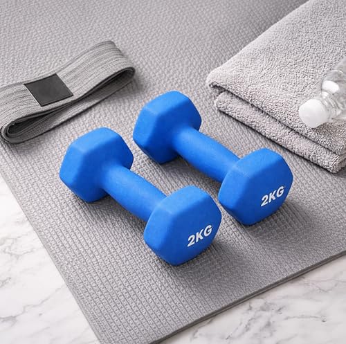 Top Weights and Resistance Bands for Home Gyms for Seniors 5 Amazon basics neoprene dumbbell pair, 2 x 2kg