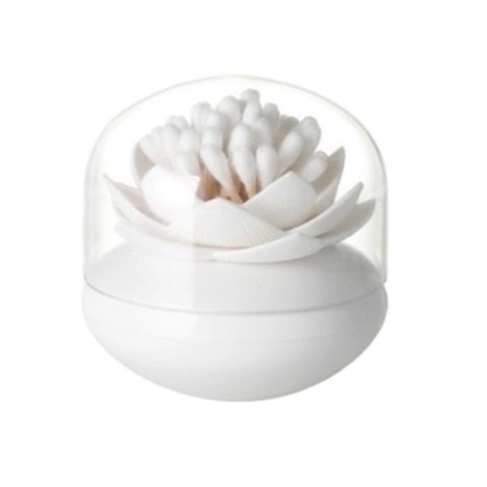 Wdwdw White Toothpicks Dispenser Toothpick Box Cotton Swab Flower Design Storage Container Storage Tube With Lid Holder