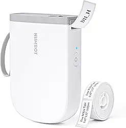 NIIMBOT D11 Máquina de Fazer Etiquetas com Fita Nova Versão, Impressora de Etiquetas Bluetooth 300DPI, Impressora Térmica Portátil, Criador de Adesivos para Organizar Casa Escritório Escola, Branco