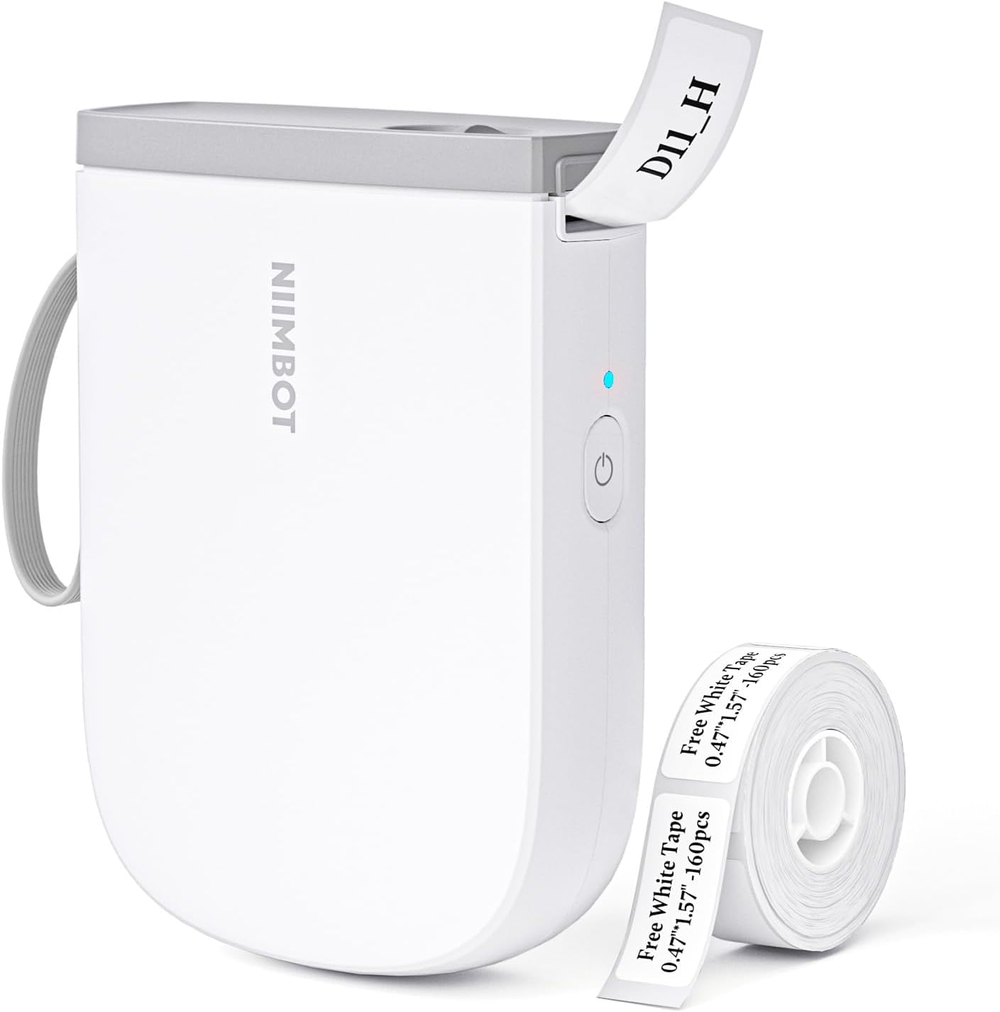 NIIMBOT Labeling Machine D11 with Labels-White | Label Printer 300 dpi,Portable Thermal Printer,Sticker Machine to Organize Home Office School ClimatePartner certified