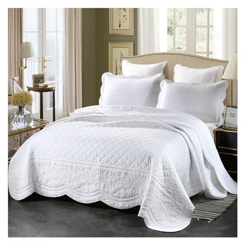 3pcs Cotton Bedspread Set with Mattress Topper and Sheets