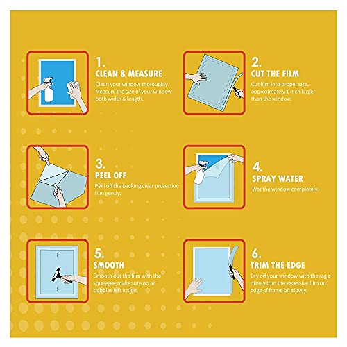 LAVOUP Window Film Privacy Static Cling Stained Glass Film 3D Decorative Colorful Removable Glass Window Sticker Heat Insulation Vinyl Window Foil for Home 17.5 X 78.7 Inch - Image 7