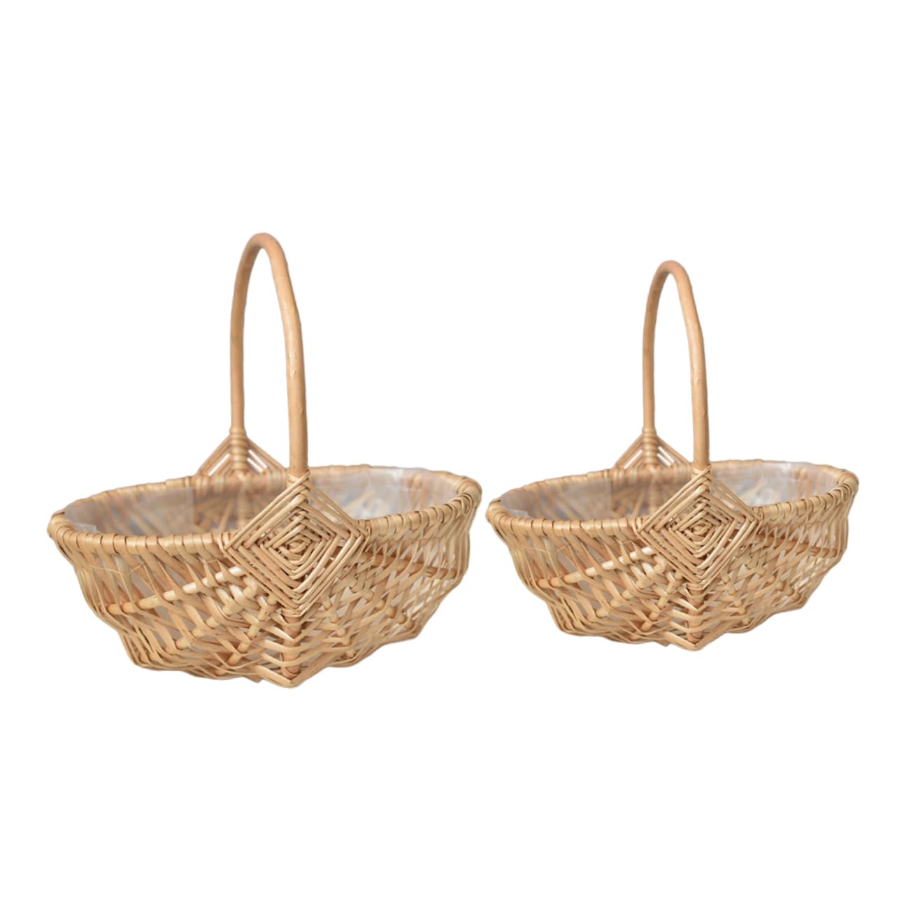 Cabilock 2pcs Handwoven Rattan Flower Decorative Flower Holders for Home Decor Room Accent and Special Occasions Versatile Storage and Arrangement