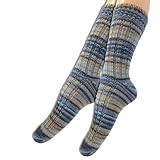 Frida's Wollhaus 1 Paar gestrickte Wollsocken Wool Socks Print in den Größen 36 40 und 40 45 (Gr. 40 45 | S17 05)