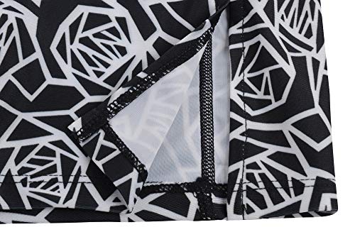 slimour Women Print Golf Skirt Travel Skirts with Pocket Swim Skirt High Waist with Shorts Black Rose M - Thumbnail 5
