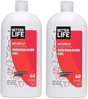 Better Life Natural Dishwasher Gel Detergent, 30 Fl Oz, Pack of 2