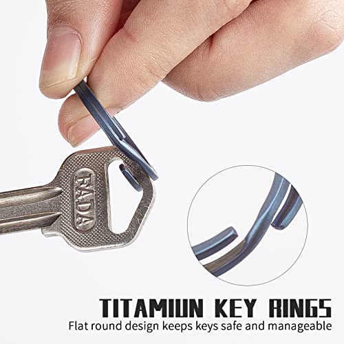 Image of FEGVE Titanium Key Chain Rings Split Rings 4 Pack - Durable, Lightweight and Corrosion-Resistant Keyrings for Home & Car Keys