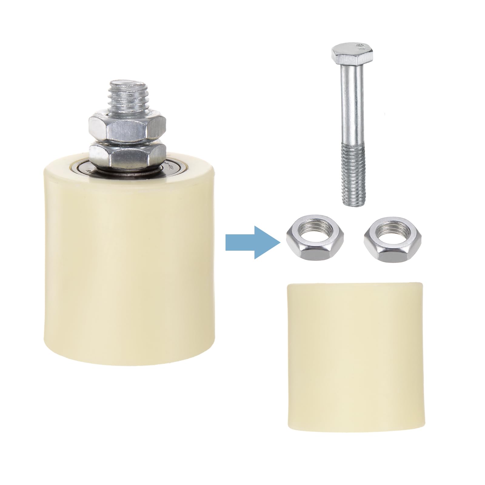 QUARKZMAN Schiebetor Führungsrolle 2er Set - Nylon Rollen Mit Kugellager Für Glatte Türbewegung