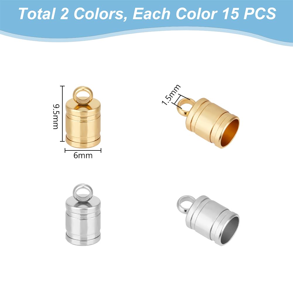 Tassels For Jewelry Making 50-Pack Silver Cord End Caps