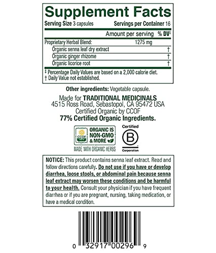 Traditional Medicinals Smooth Move Senna Laxative Capsules, Natural Herbal Constipation Relief, 50 Capsules (Pack Of 3) #TOP3