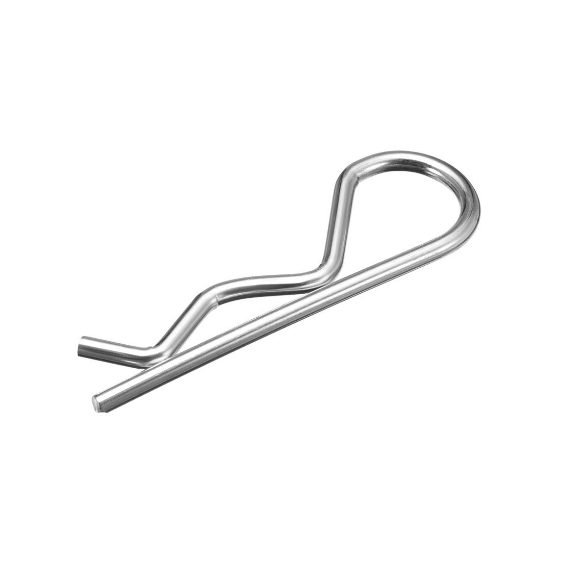 uxcell Clip Pins 3.5mm Wire Carbon Steel 75mm Length Trailer R Shaped Spring Cotter Tractor Mower Fastener Hardware Silver Tone 50pcs