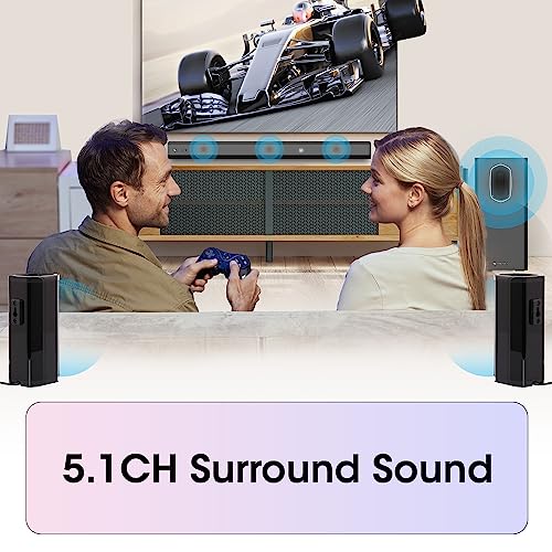 ZEBRONICS Juke BAR 7400 PRO 5.1 Channel soundbar with 6.5" subwoofer, 180W RMS, Dual Rear Satellites, HDMI (ARC), Optical in, AUX, BT v5.0, USB in, Remote Control,LED Display and Wall Mount(Black) 7 51zSl57 BJL