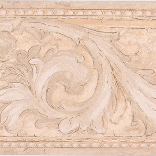 CONCORD WALLCOVERINGS ™ Prepasted Wallpaper Border Classic Retro Vintage Natural